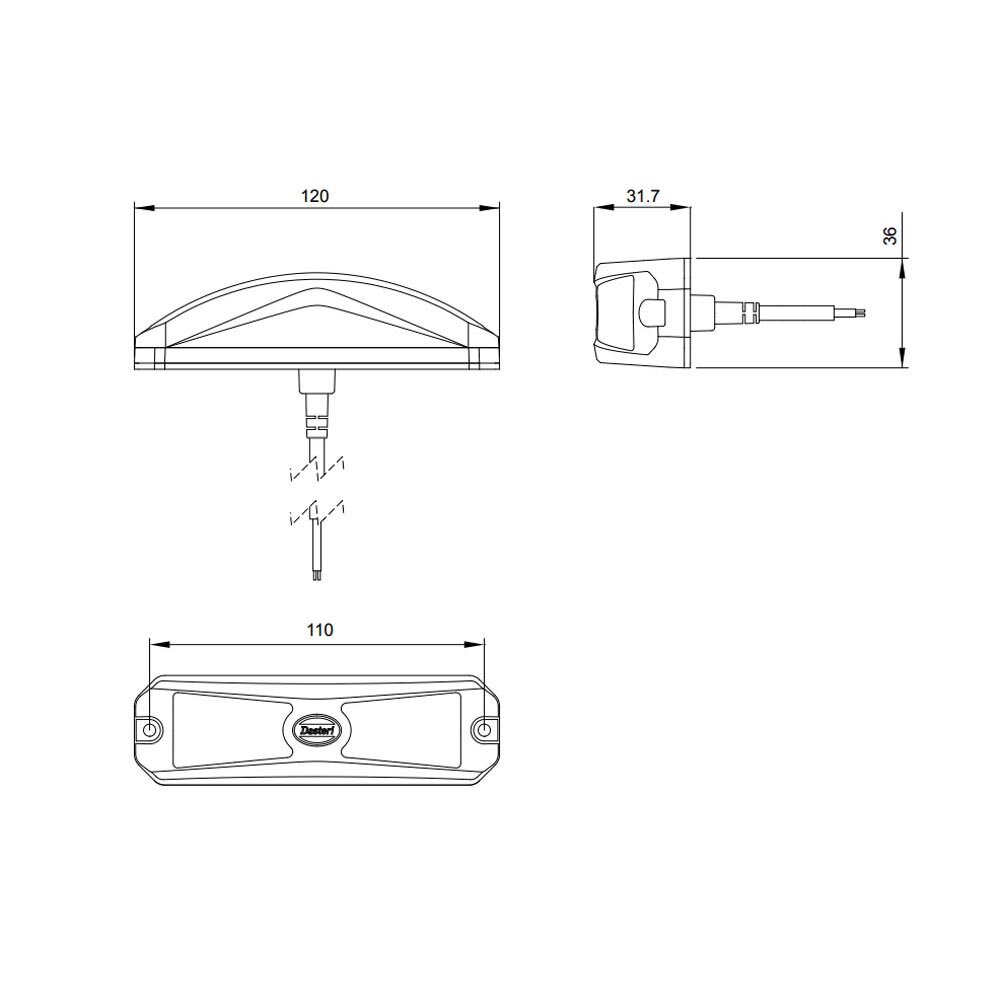 Dasteri LED Blitzer Orange Breiter Lichteffekt