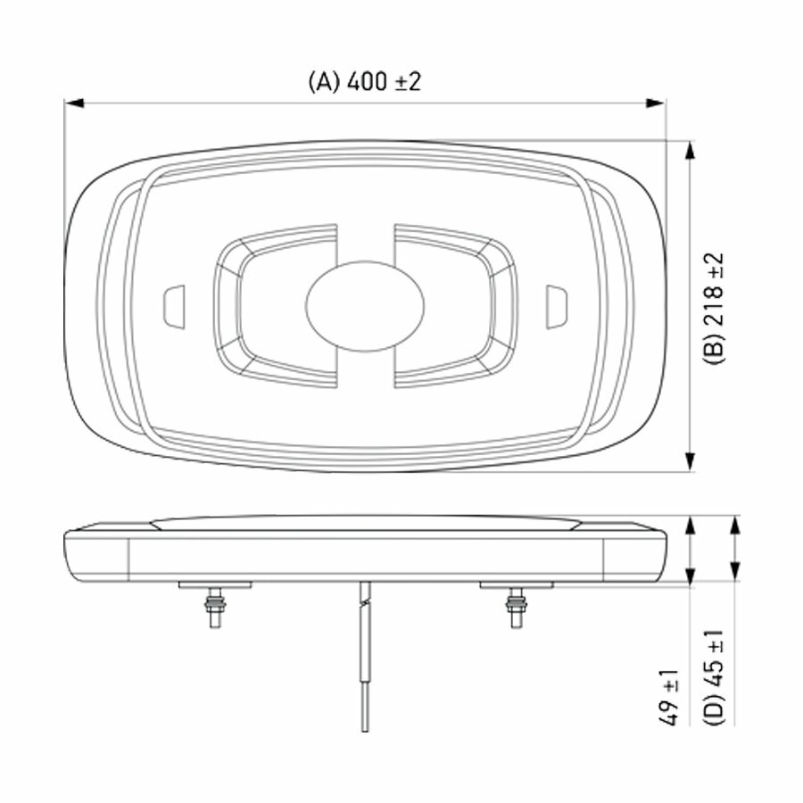 Hella Mini Warnbalk 40CM Orange Magnet + 2,5m Kabel | 2RL 014 565-221