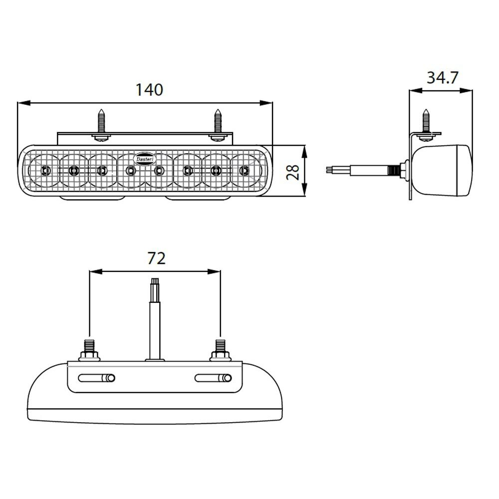 Dasteri Led Blitzer mit montagehalterung Rot