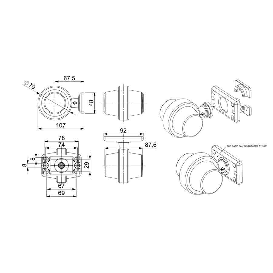 Horpol d&auml;nisch LED Begrenzungsleuchte Blinker Kurz NEON