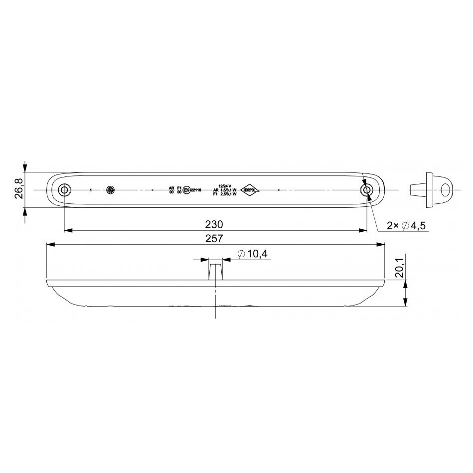 Horpol LED Nebel- Und R&uuml;ckfahrscheinwerfer Slim Design LZD 2252
