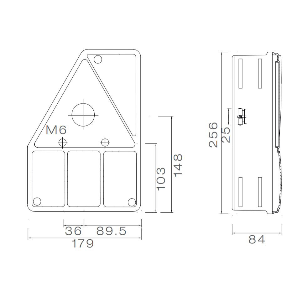 Asp&ouml;ck R&uuml;ckleuchte Earpoint 1 Rechts