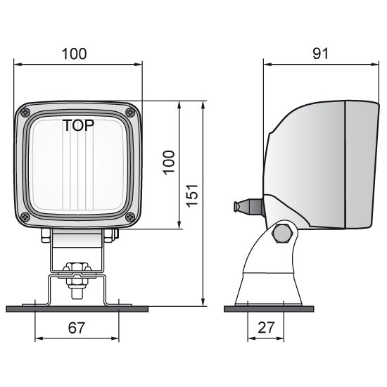 Wesem HK1 Nebelscheinwerfer mit U-Halter