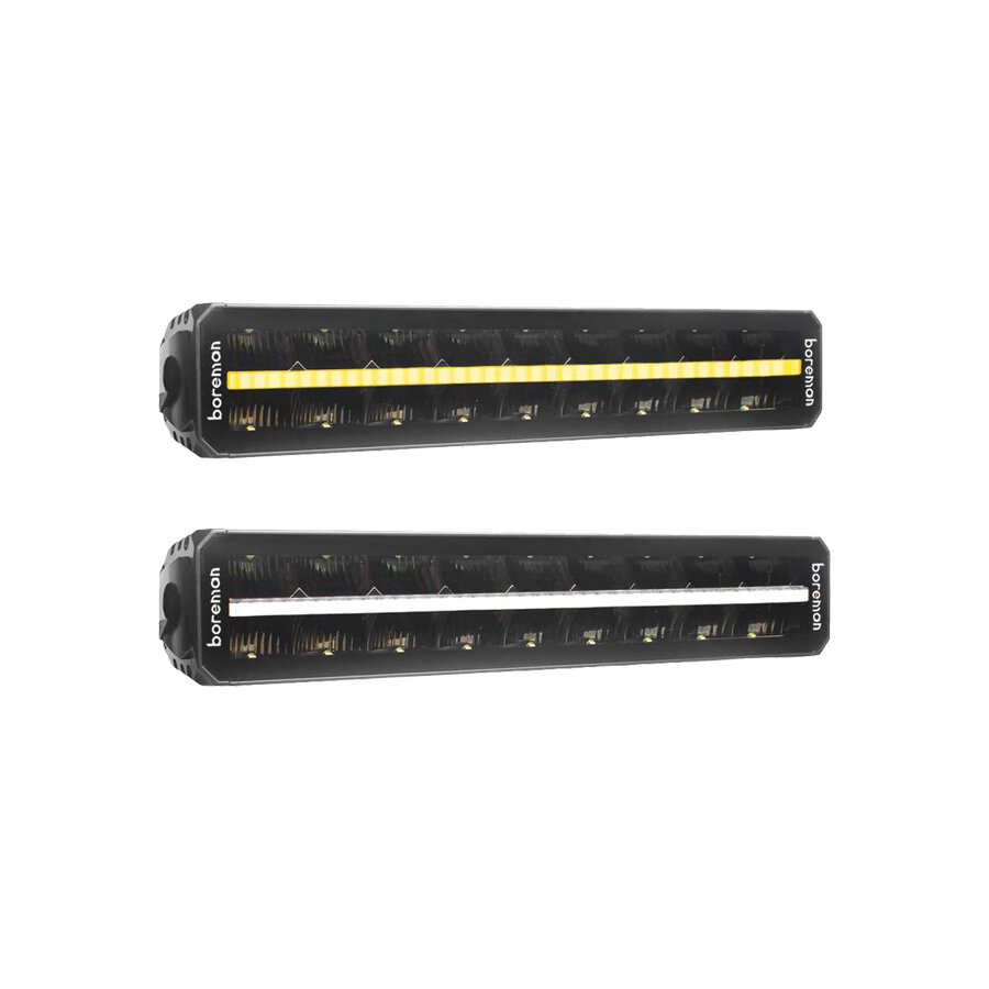 Boreman LED-Lightbar + Stadtlicht Wei&szlig; oder Orange 17&quot;