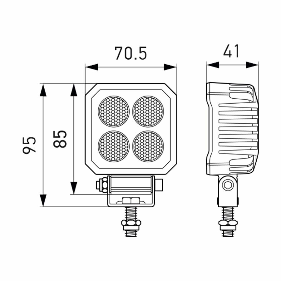 Hella 24W LED-Arbeitsscheinwerfer TS1700 80 cm Kabel | 1GA 357 110-002