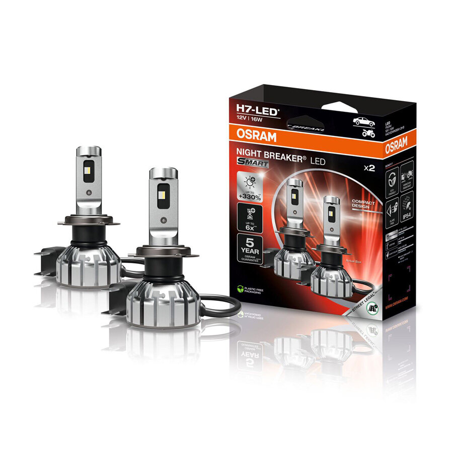 Osram Night Breaker LED Smart H7 ECE-zugelassenes Set | +330% Osram Night Breaker LED Smart H7 ECE-zugelassenes Set | +330%