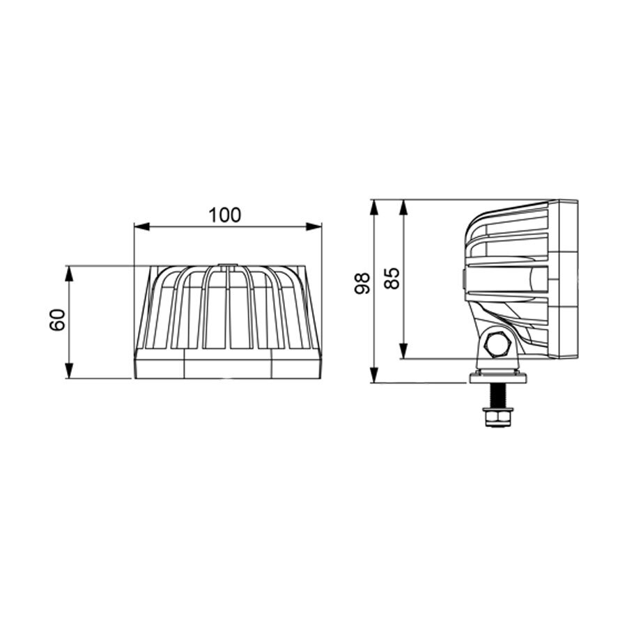 Horpol LED Arbeitsleuchte Quadratisch + Blitz | 12-24V