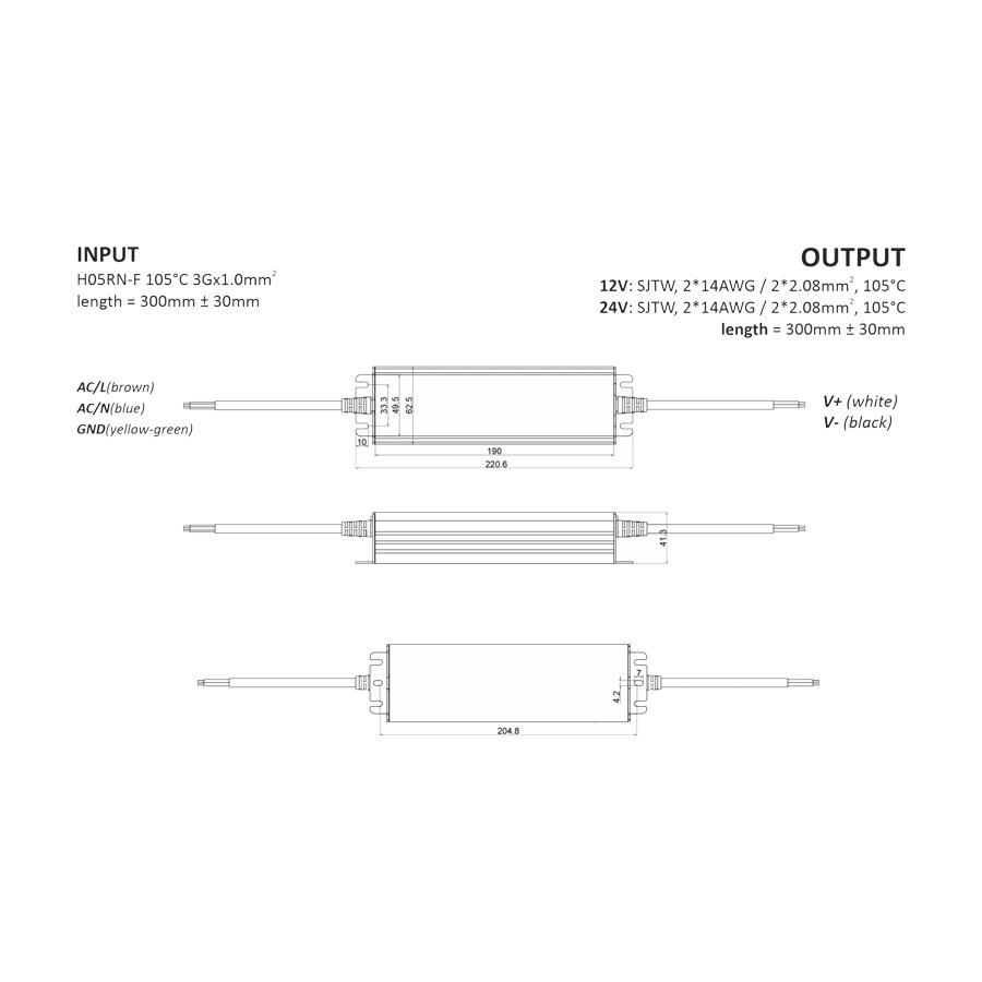 Wasserdichtes 12-Volt DC 216W LED-Netzteil