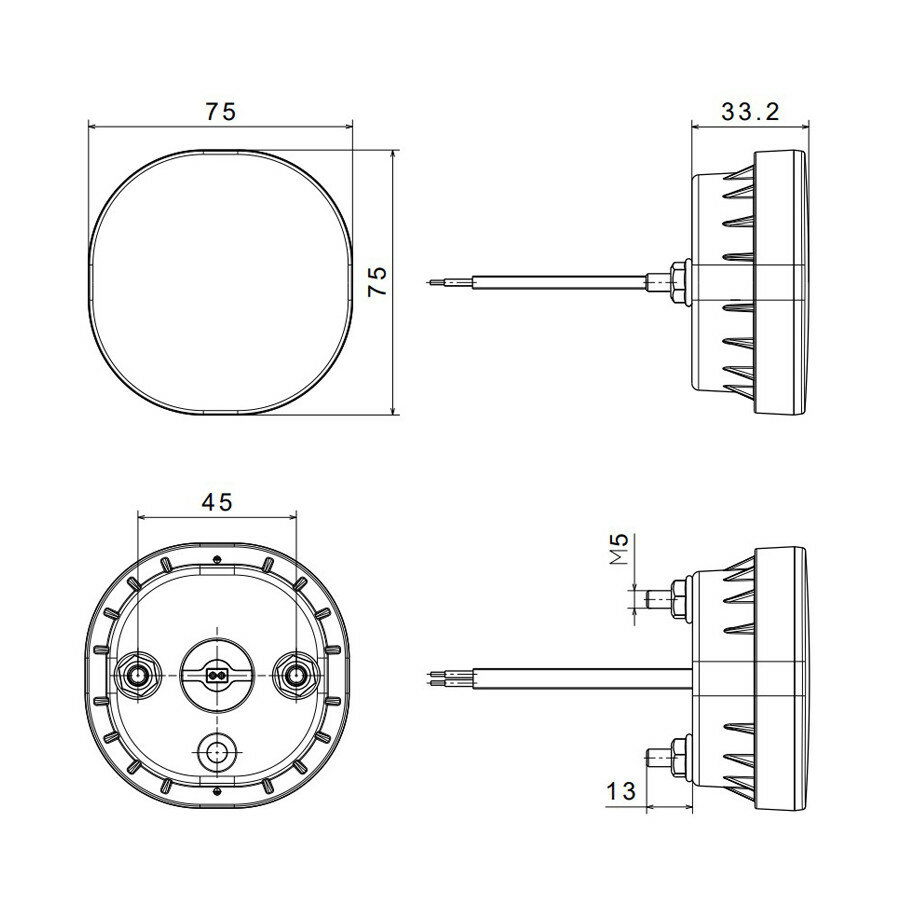 Fristom FT-400 LED Nebelschlussleuchte Kabel