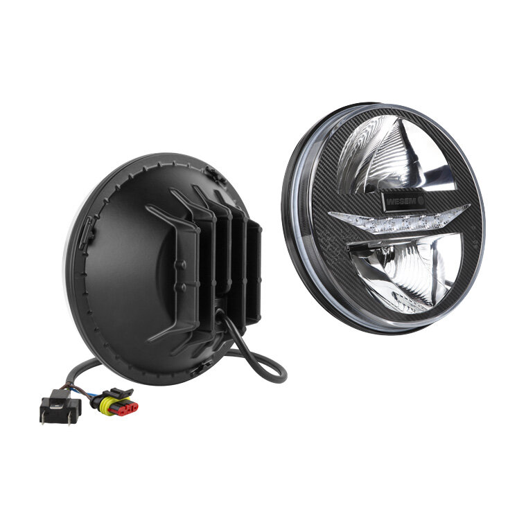 Wesem &Oslash;178mm Einbau LED Scheinwerfer Rund 7 Zoll + Stecker