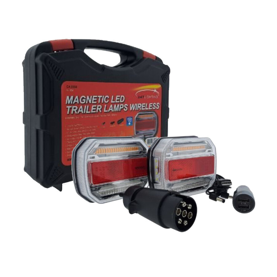 LED R&uuml;ckleuchten Set Kabellos 12/24V