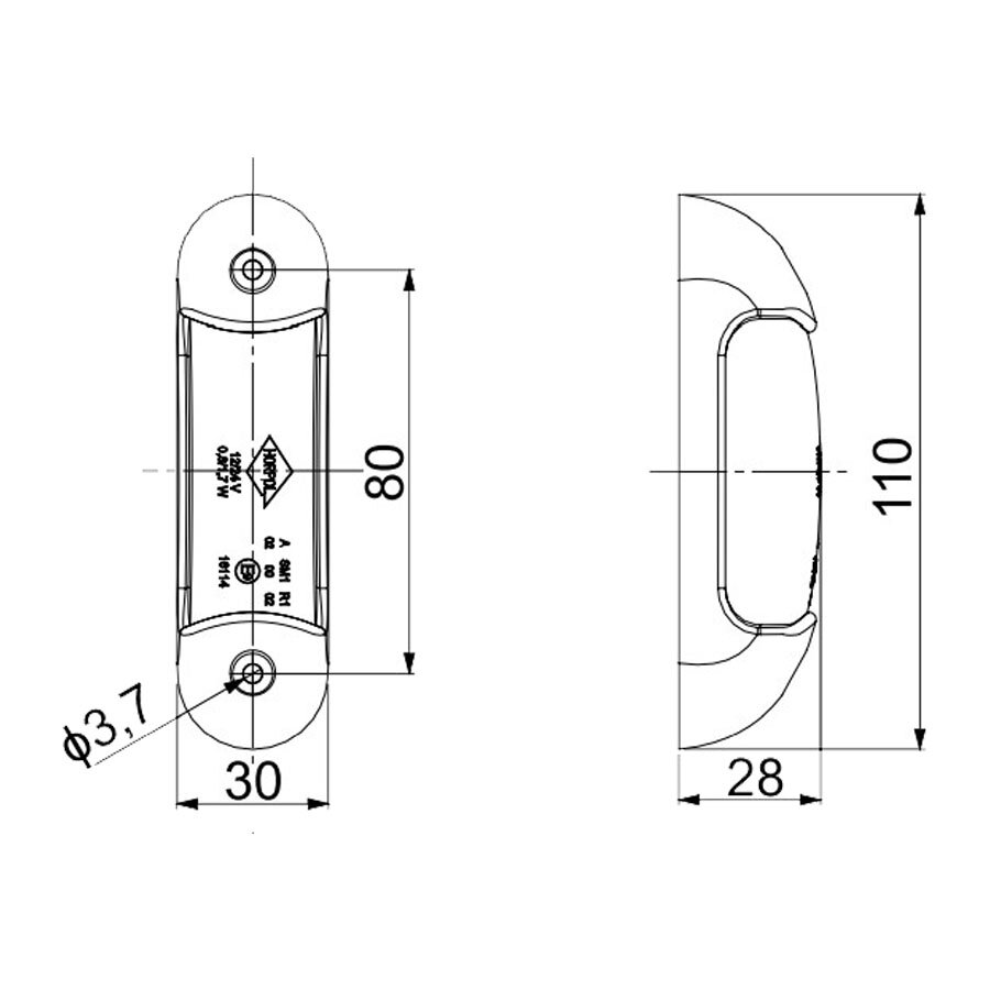 Horpol LED Postionsleuchte 12-24V 2-Funktionen + 0,5m Kabel Dark-Look