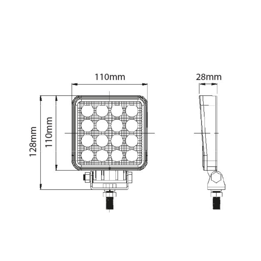 32W LED Arbeitsleuchte quadratisch 1920LM | Graphengeh&auml;use