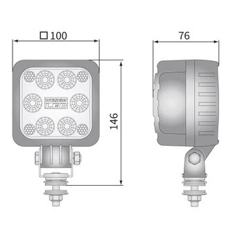 Wesem LED Arbeitsscheinwerfer 1500LM 48V + AMP-Superseal