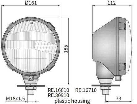 Wesem Hauptscheinwerfer H4 &Oslash;161x112 rechts