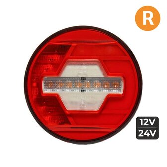 Dasteri LED R&uuml;ckleuchte Rechts &Oslash;140mm + Dynamisch Blinker