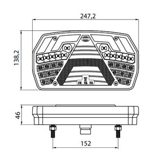 Dasteri LED R&uuml;ckleuchte Links 6 Funktionen + Dynamisch Blinker