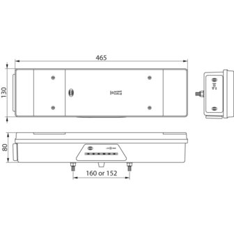 Dasteri Led R&uuml;ckleuchte 7 Funktionen 24V Links