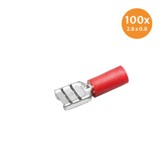 Flachsteckh&uuml;lse Rot (2,8x0,8mm) 100 St&uuml;ck