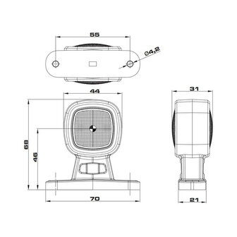 Fristom LED Begrenzungsleuchte 2-Funktionen h&auml;ngend Model