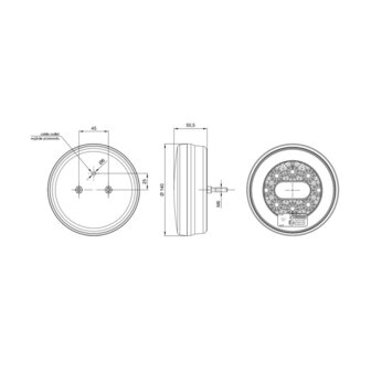 Fristom FT-110 Neon-look LED R&uuml;ckleuchte 3-Funktionen Kabel