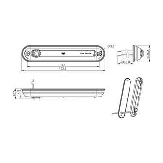 Horpol LED Innenleuchte + Schalter 12-24V Blau LWD 2530