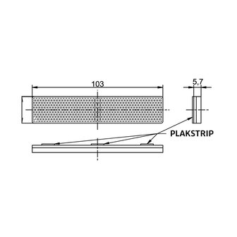 Horpol Reflektor Rechteckig mit Klebestreifen 103x21mm Rot