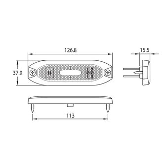 Dasteri LED Positionsleuchte Wei&szlig; 10-30V