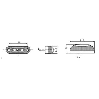 Horpol LED Positionsleuchte Wei&szlig; Oval LD-370