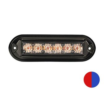 Dasteri Led Blitzer mit Schwarz Geh&auml;use Blau + Rot