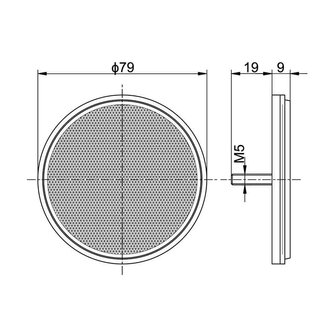 Horpol Reflektor Rund M5 Bolz &Oslash;79mm Wei&szlig;