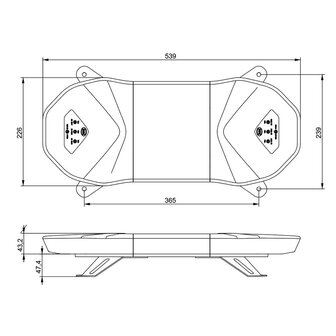 Dasteri LED Warnbalk 54 CM Rot