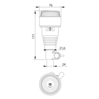 Dasteri Led Warnleuchte mit Flexibele DIN Halter Gr&uuml;n