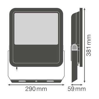 Ledvance 125W LED Fluter 230V Schwarz 6500K Kaltwei&szlig;