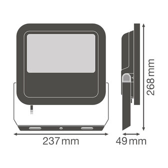 Ledvance 65W LED Fluter 230V Schwarz 4000K Neutralwei&szlig;