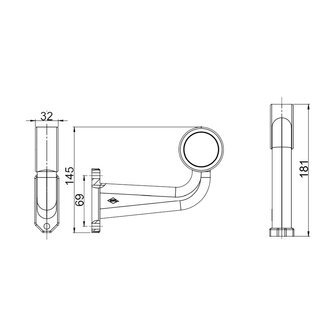 Horpol LED Begrenzungsleuchte 2-Funktionen Links