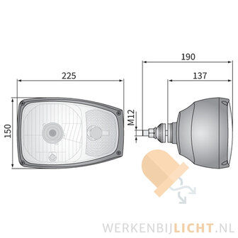 Afmetingen JCB-koplamp