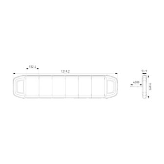 Hella LED Warnbalk mit Arbeitsscheinwerfer 122cm | 2RL 014 607-011