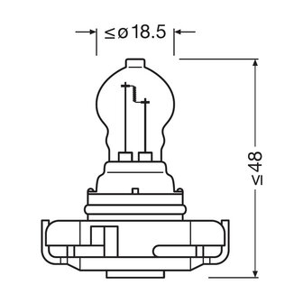 Osram PS19W 12V Gl&uuml;hbirne PG20-1 Original Line