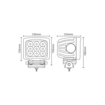 90W LED Arbeitsscheinwerfer 10&deg; 9000LM