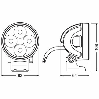 Osram LED Fernscheinwerfer Rund VX80-WD