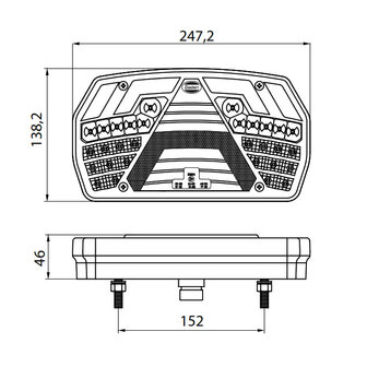 Dasteri Led R&uuml;ckleuchte Links 6 Funktionen 7-Pins AMP Stecker