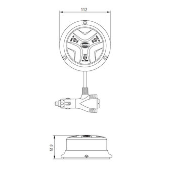 Dasteri Led Rundumleuchte mit Magnet Rot