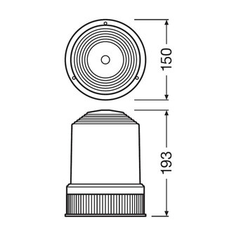 Osram LED Rundumleuchte Flache Montage Orange RBL102