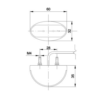 Fristom FT-012 B LED Positionsleuchte Wei&szlig; Oval