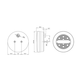 Fristom FT-113 LED R&uuml;ckleuchte 3-Funktionen 5-pins Bajonet