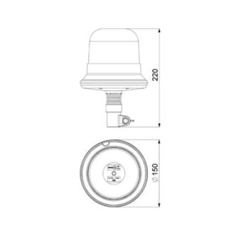 Horpol LED Warnleuchte DIN Halter Orange LDO-2661