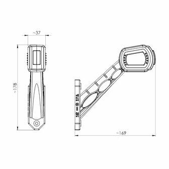 Horpol LED Begrenzungsleuchte 12-24V 3-Funktionen Rechts