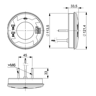 Horpol LED R&uuml;ckleuchte Lucy 122mm LZD 2424