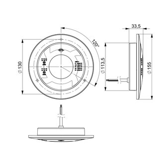 Horpol LED R&uuml;ckleuchte Chrom Lucy 122mm LZD 2423